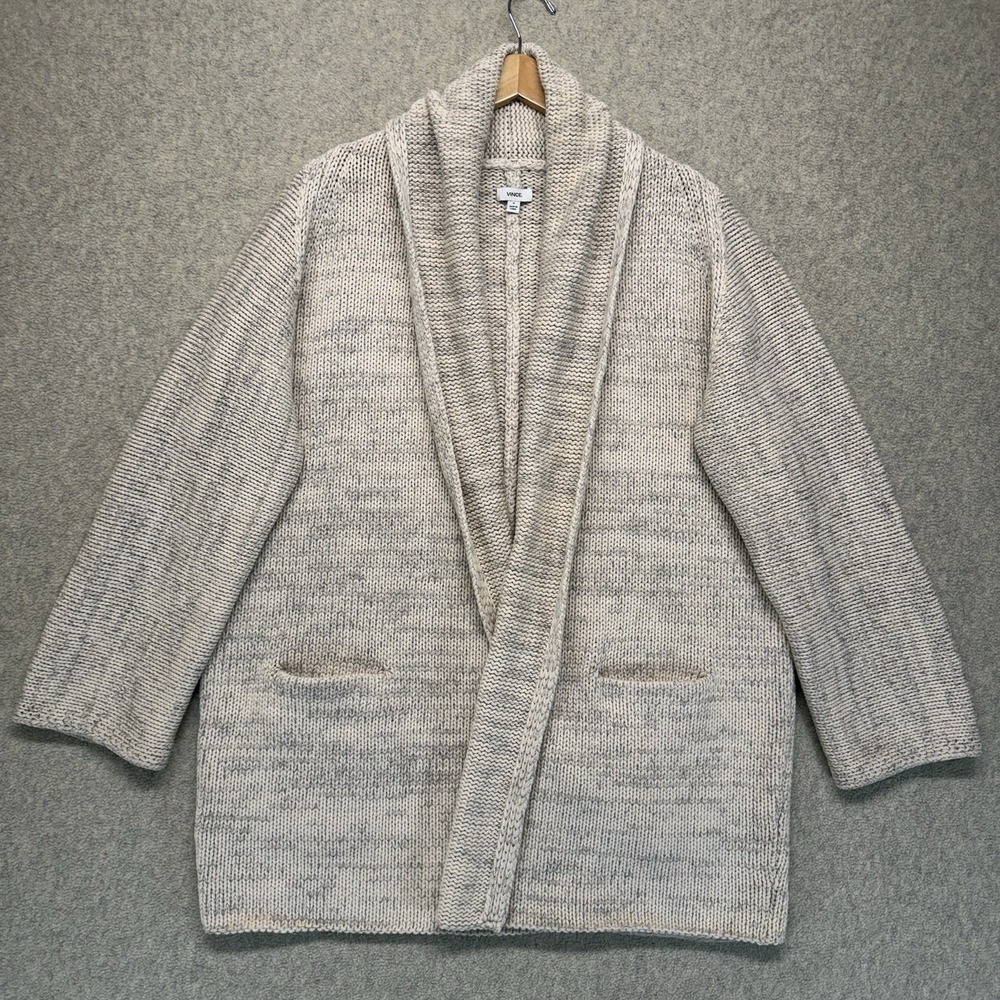 Vince 50% Wool 50% Yak Open Front Shawl Collar Cardigan Sweater M